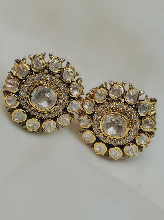 925 Silver Green & White Stud Earrings for Girls & Women | Studs