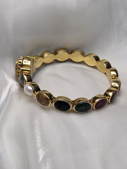 Designer multicolor Navratna kada for wedding and party wear jewelry