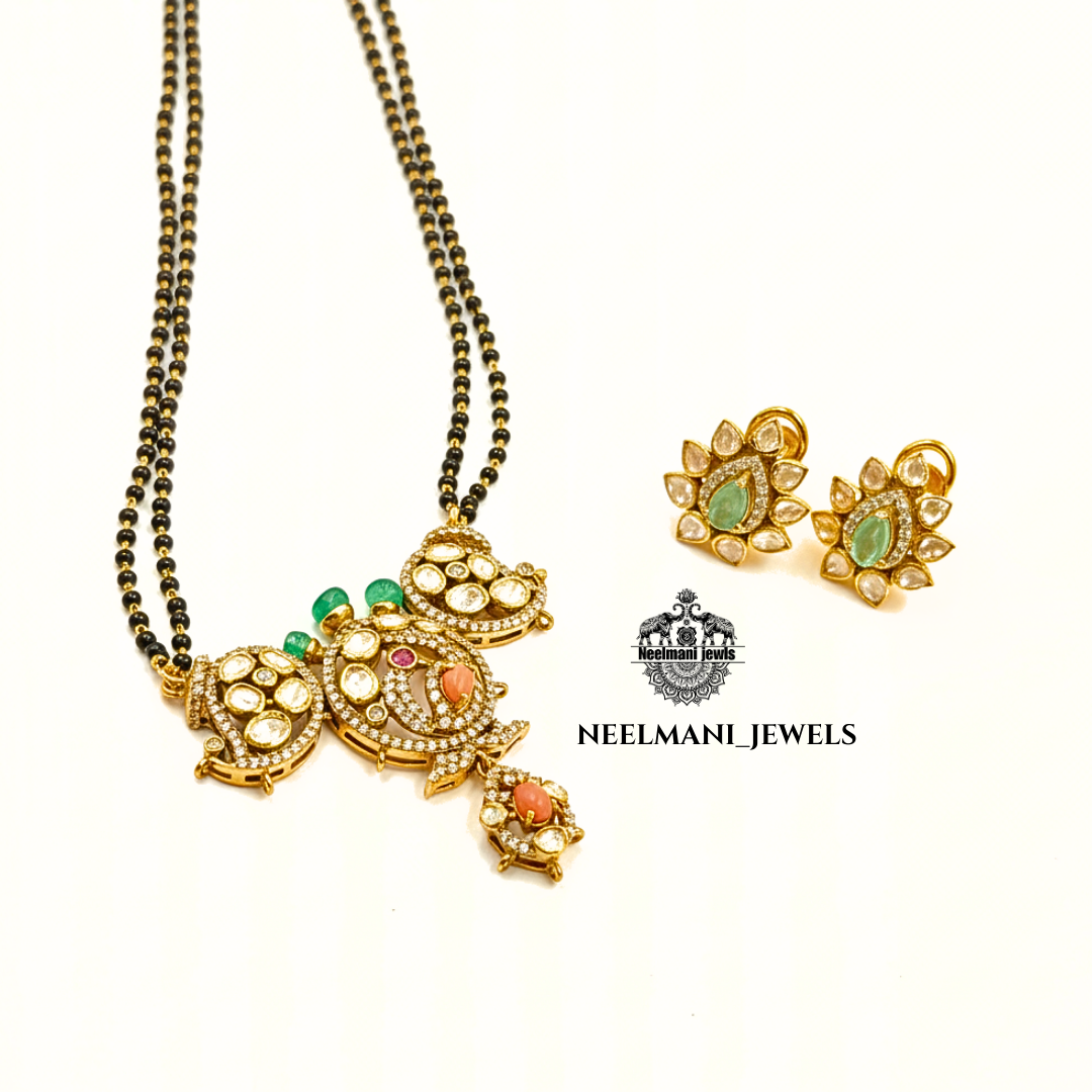 Peacock pendant Mangalsutra
