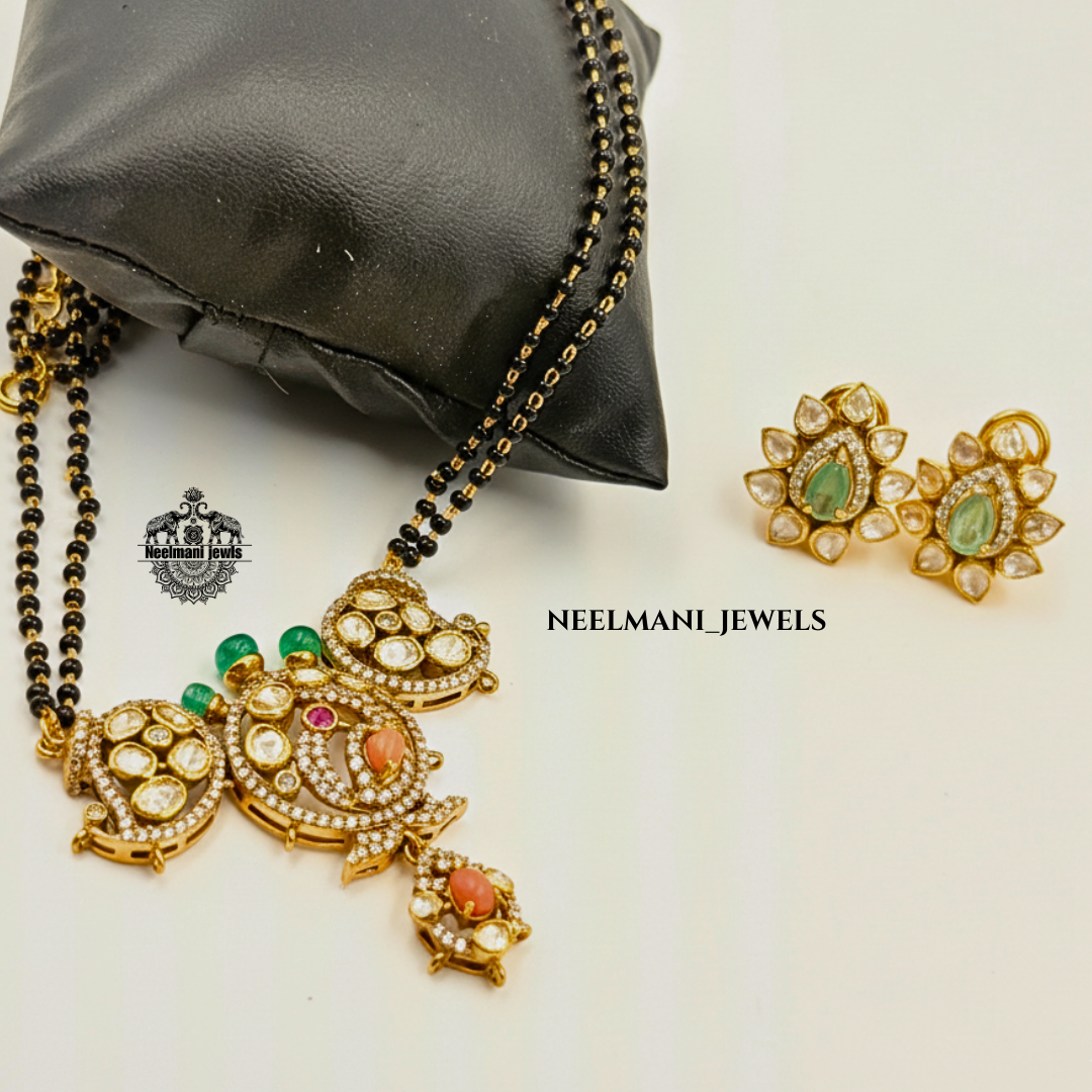 Peacock pendant Mangalsutra
