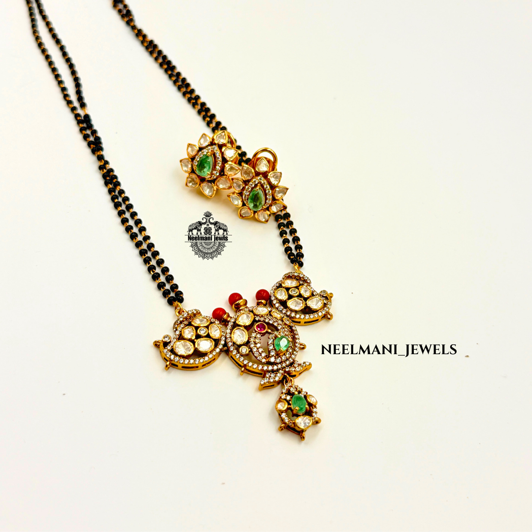 Peacock pendant Mangalsutra