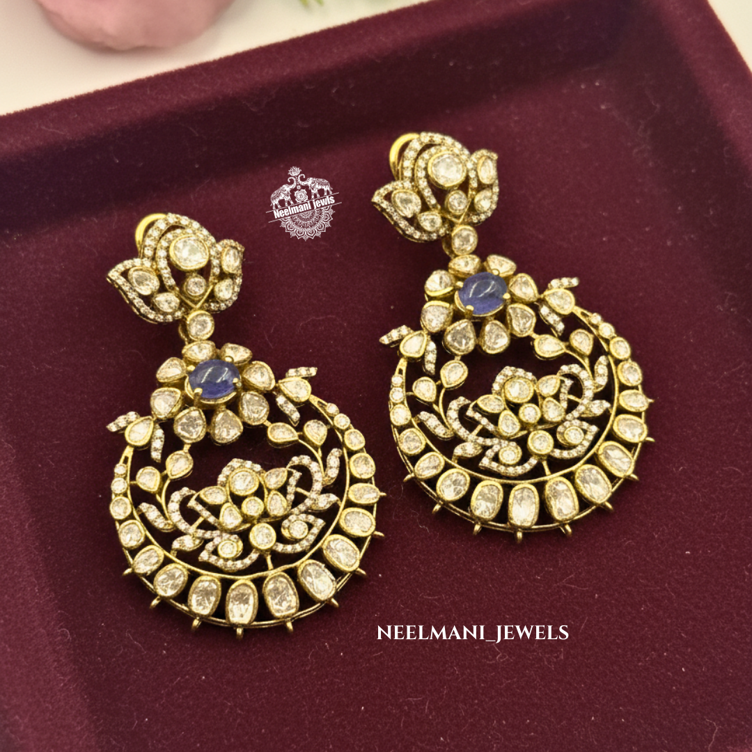 Tanzanite Earrings – 925 Silver Gold Plated Luxury Bridal Earrings