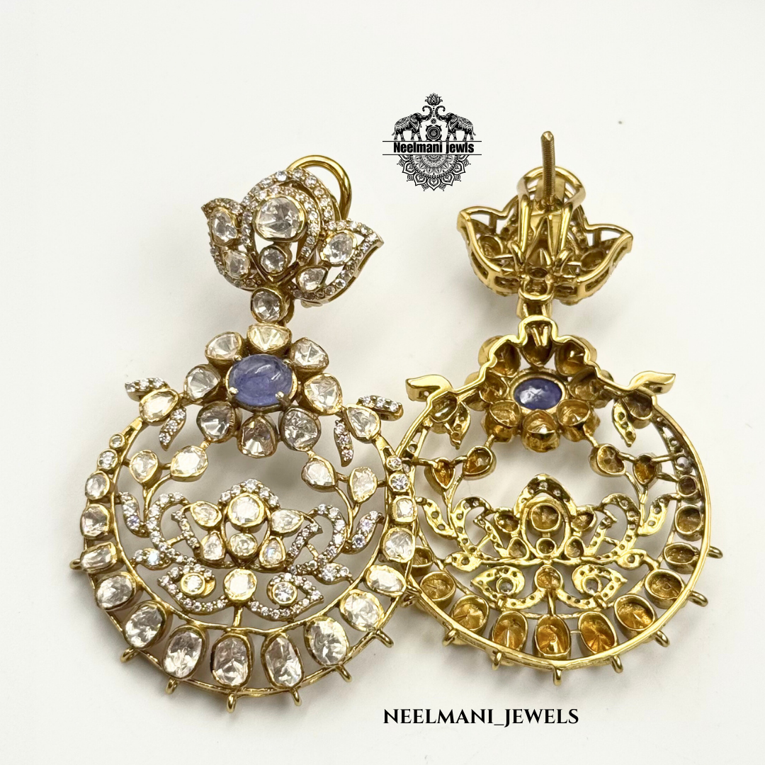 Tanzanite Earrings – 925 Silver Gold Plated Luxury Bridal Earrings