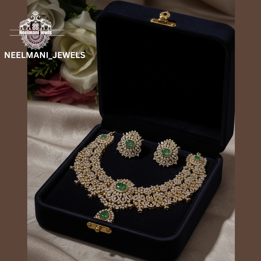 Necklace, Bridal Necklace Set, Wedding Jewelry for Women, Designer Necklace, AD Necklace Set,
