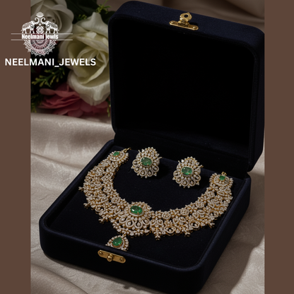 Necklace, Bridal Necklace Set, Wedding Jewelry for Women, Designer Necklace, AD Necklace Set,