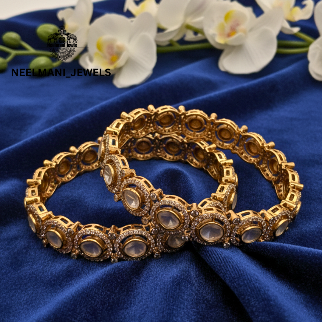Moissanite Polki Bangle for Women 