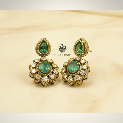 Green stone mangal sutra set