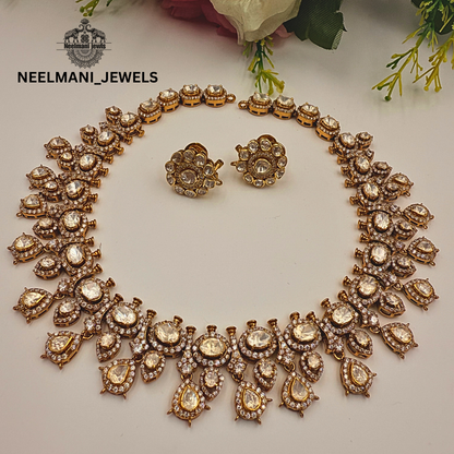 Moissanite Polki small neckless set