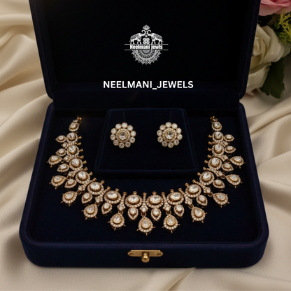 Moissanite Polki small neckless set