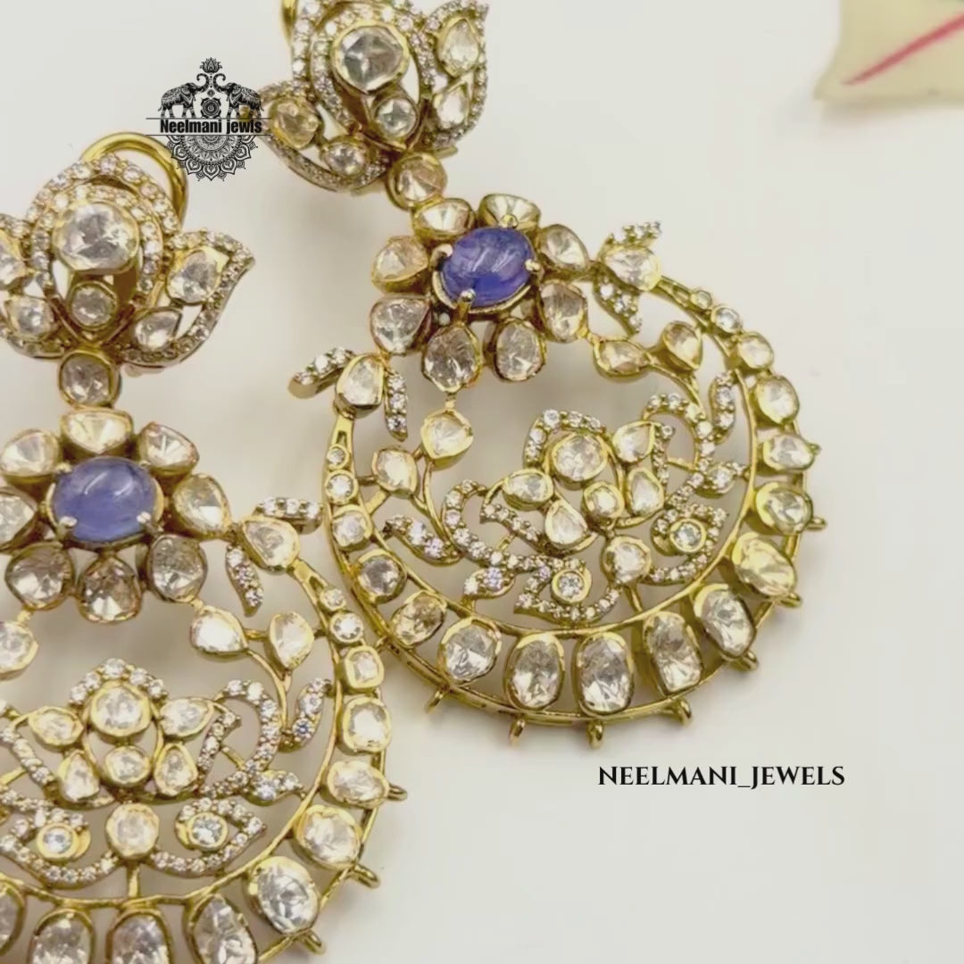Tanzanite Earrings – 925 Silver Gold Plated Luxury Bridal Earrings