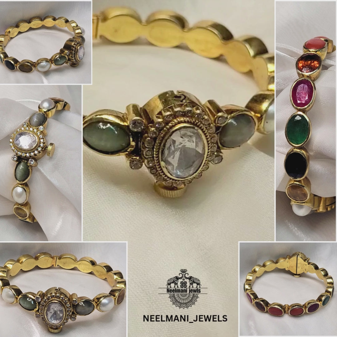 Designer multicolor Navratna kada for wedding and party wear jewelry