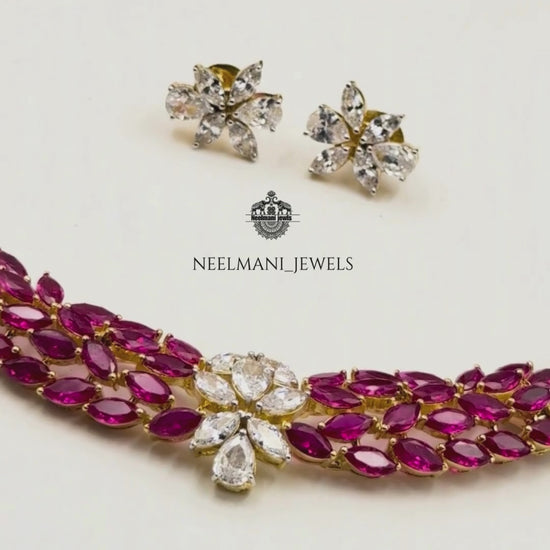 AD PINK RUBY STONE NAAN CHAIN