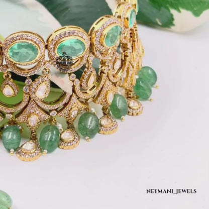 Green Dublet Emerald Polki choker