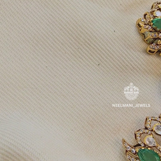 Designer peacock pendant necklace with matching earrings ethnic jewellery set