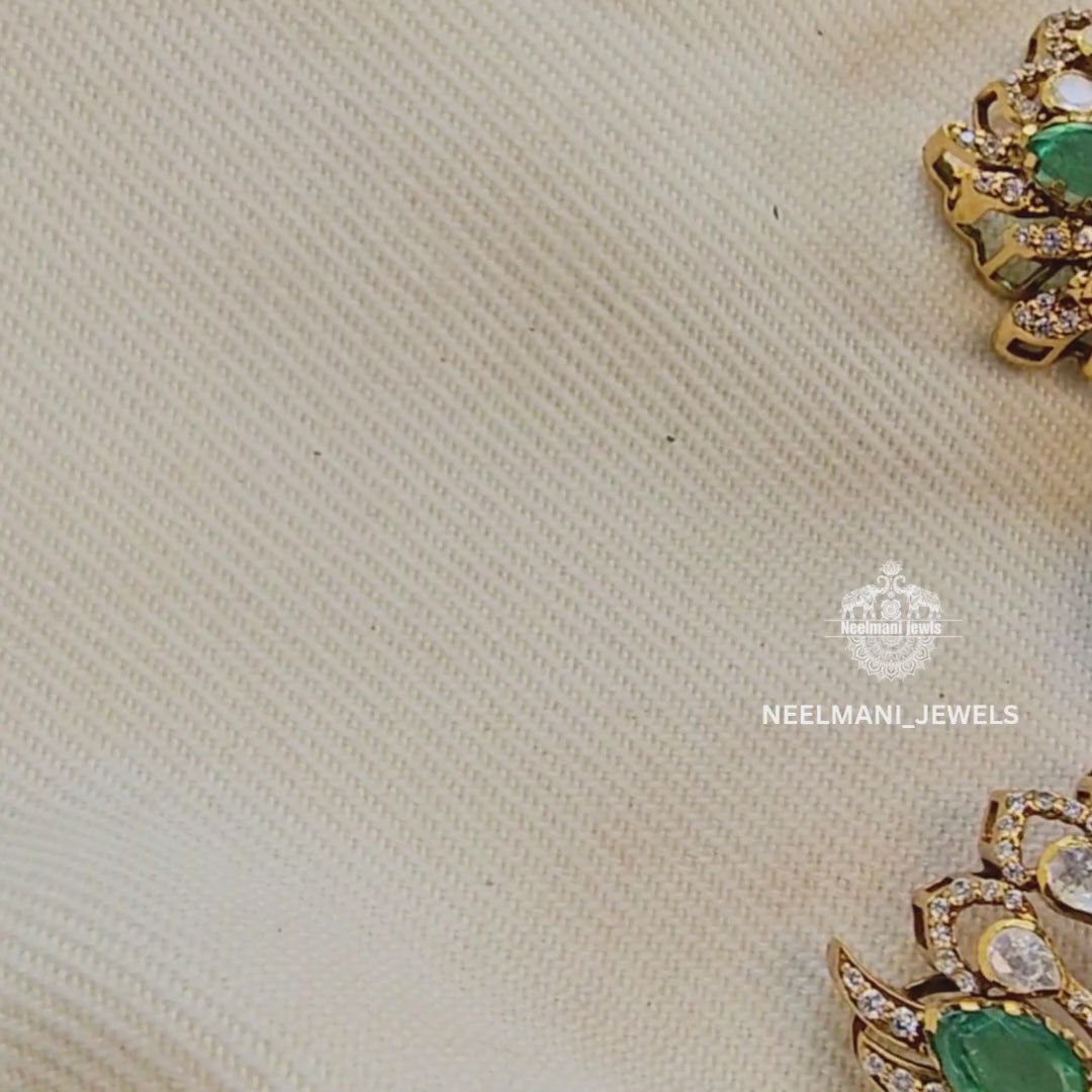 Designer peacock pendant necklace with matching earrings ethnic jewellery set